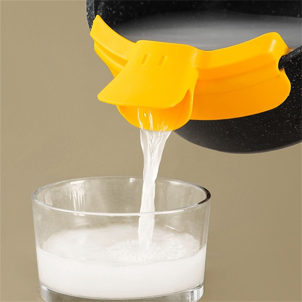 Kitchen Gadgets Guide - Anti-spill ซุป Liquid ช่องทางเครื่องครัวหม้อรอบปาก Edge Flow