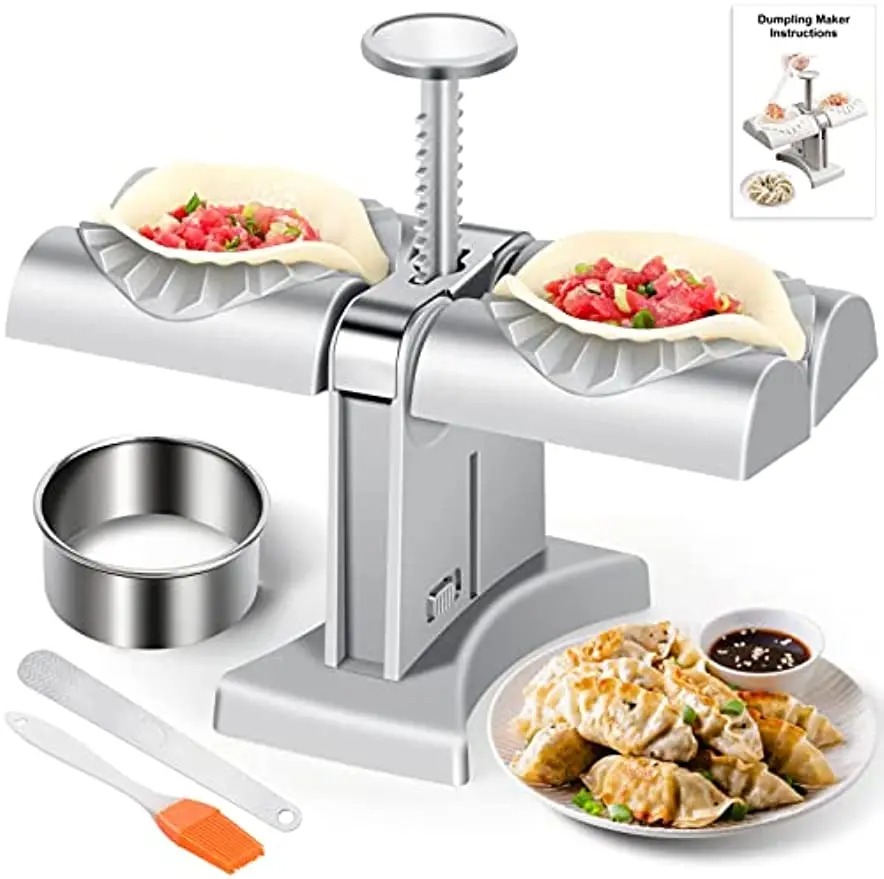 Kitchen Gadgets Dumpling Maker - เครื่องทำเกี๊ยวอัตโนมัติแบบกด 2 หัว สำหรับใช้ในครัวเรือน แม่พิมพ์ทำเกี๊ยว เครื่องทำเอ็มปานาดา