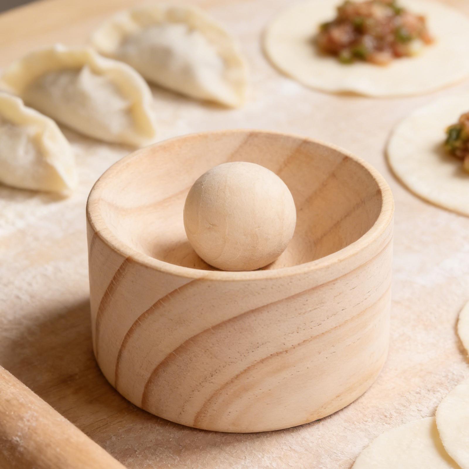 Kitchen Gadgets Dumpling Maker - เครื่องทำเกี๊ยวแบบไม่ติดกระทะ ทำจากไม้ ใช้งานง่าย อุปกรณ์ครัวสำหรับทำเกี๊ยว แม่พิมพ์แป้งเกี๊ยว สำหรับใช้ในบ้าน