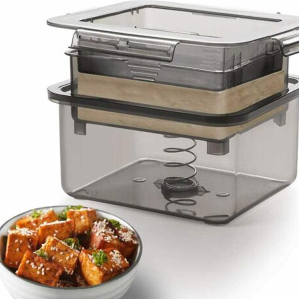 Kitchen Gadgets Built In - เต้าหู้กด Presser ปลอดภัยแม่พิมพ์ในตัวน้ํากําจัด Drainer Gadget ครัวถั่วเหลือง