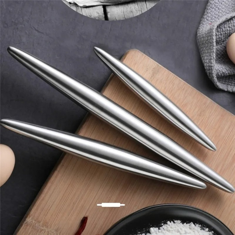Kitchen Gadgets Dumpling Maker - ไม้รีดแป้งสแตนเลส 1 ชิ้น อุปกรณ์ครัว สำหรับรีดแป้งทำขนมปัง พิซซ่า