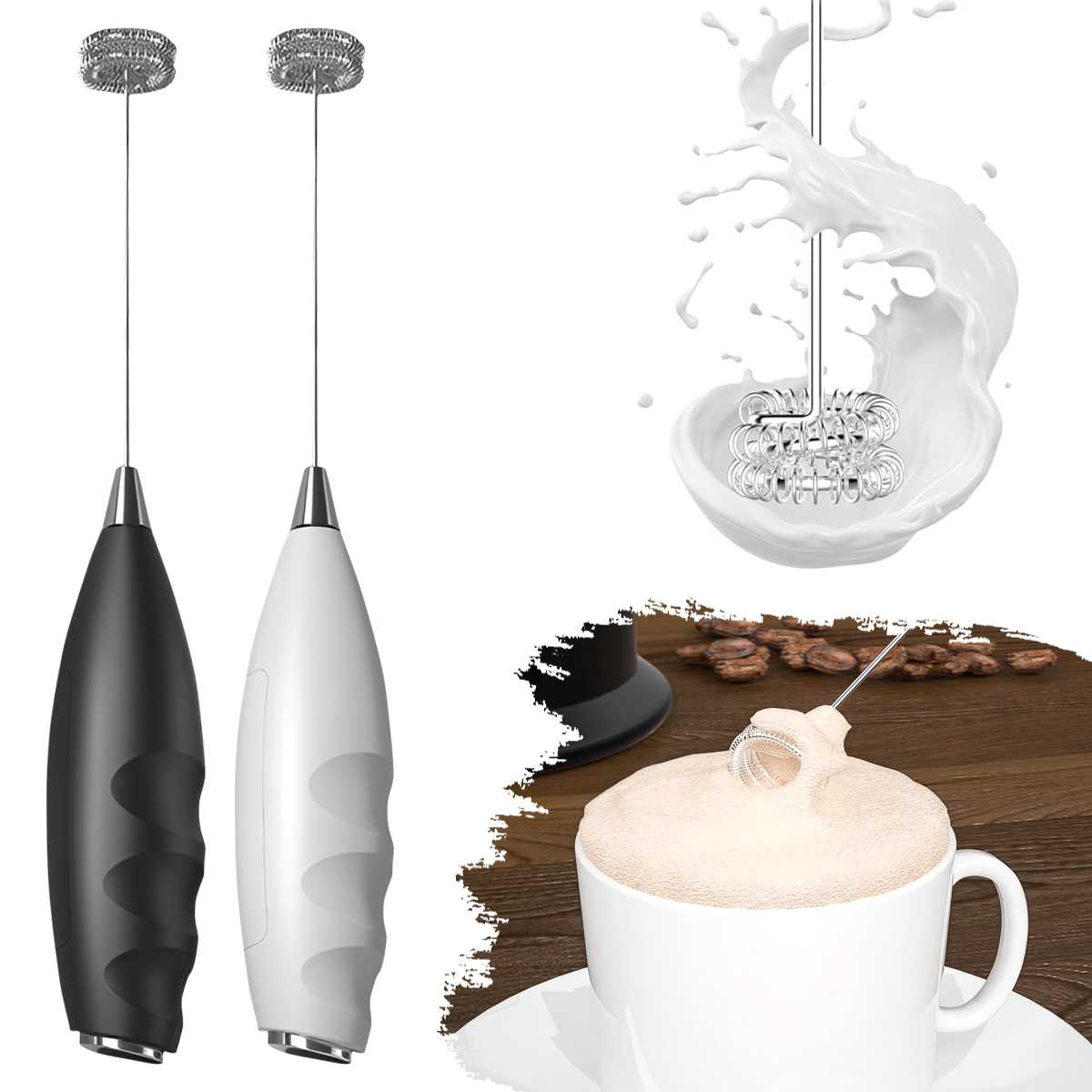 Kitchen Gadgets Electric - เครื่องตีฟองนมไฟฟ้า เครื่องผสมเครื่องดื่มไร้สาย เหมาะสำหรับกาแฟ มัทฉะ อุปกรณ์ครัว