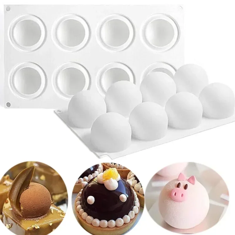 Kitchen Hanging Gadgets - 3D Sphere แม่พิมพ์ซิลิโคนสําหรับ Mousse เค้ก Baking