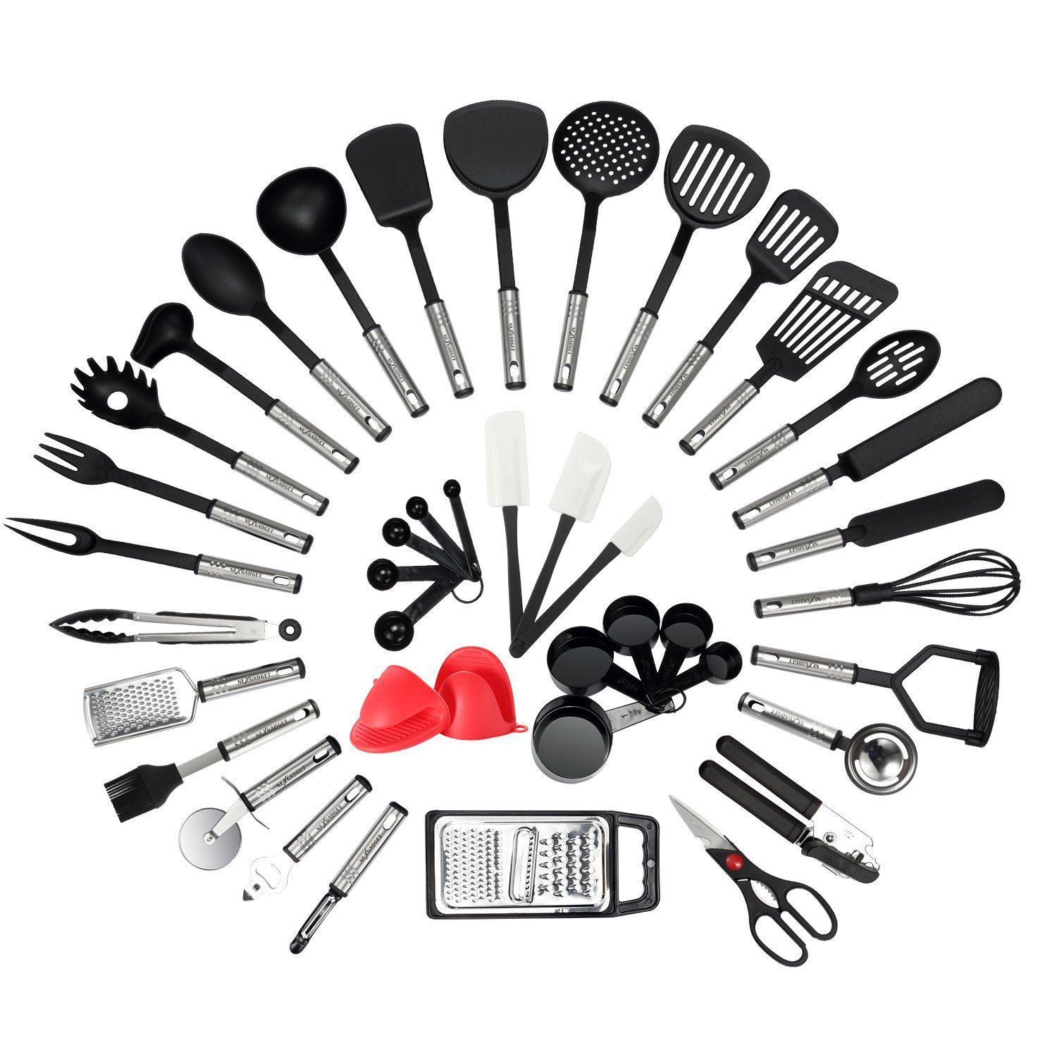 Kitchen Gadgets In - ลดราคาพิเศษ ชุดอุปกรณ์ครัว/เครื่องมือทำอาหาร/อุปกรณ์เสริม/เครื่องครัว 42 ชิ้น ทำจากไนลอนกันติด ทนความร้อน