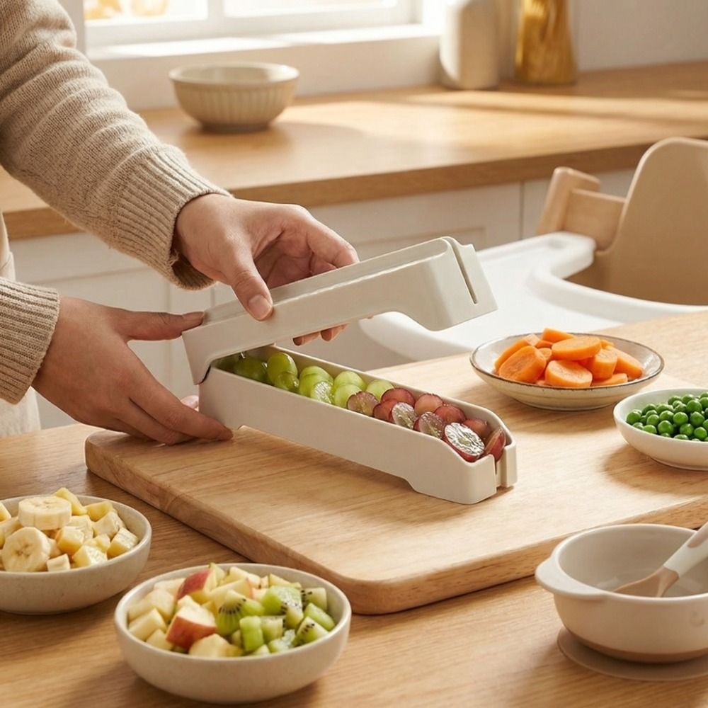 Kitchen Gadgets Guide - เครื่องหั่นมะเขือเทศแบบใช้มือ ไม่ติดกระทะ วัสดุเกรดอาหาร พร้อมที่นำตัดมะเขือเทศ ช่วยประหยัดแรง หั่นครึ่งซีก