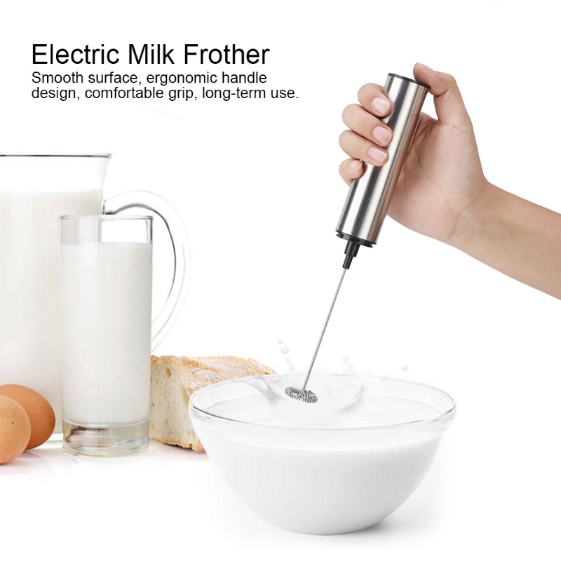 Kitchen Gadgets Electric - เครื่องตีฟองนมไฟฟ้าแบบมือถือ ชาร์จไฟได้ ตัวเครื่องสแตนเลส พร้อมพอร์ต USB อุปกรณ์ครัว