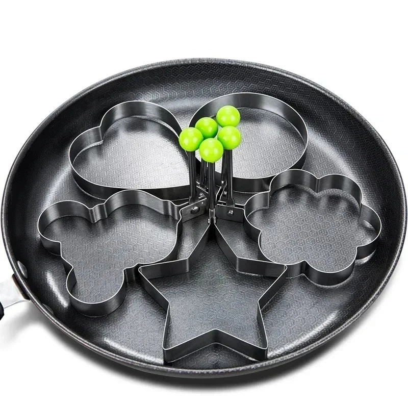 Kitchen Gadgets You Must Have - แม่พิมพ์ทอดไข่รูปหัวใจสแตนเลส 1-3 ชิ้น - แหวนทำไข่เจียวที่เหมาะอย่างยิ่ง และอุปกรณ์เสริมในครัวที่ต้องมี