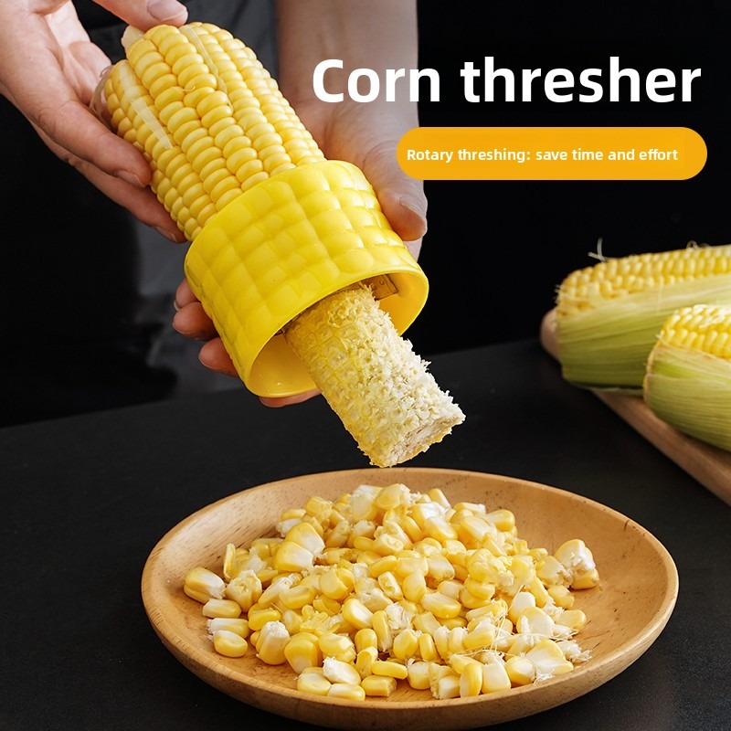 Kitchen Gadgets You Must Have - เครื่องนวดข้าวโพดแบบใหม่ – เครื่องปอกเปลือกแบบหมุน, ใบมีดสแตนเลส, ด้ามจับกันลื่นแบบไบโอนิค, ทำความสะอาดง่าย,