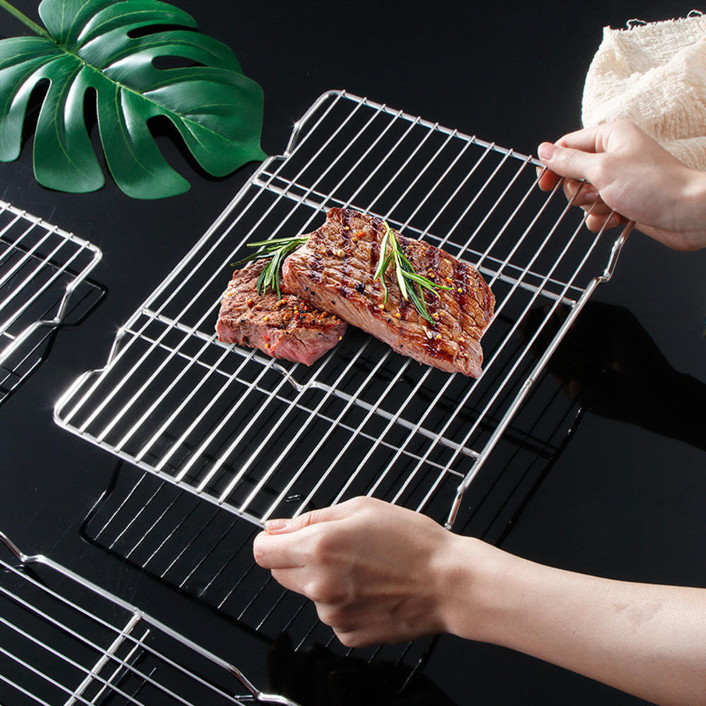Kitchen Hanging Gadgets - สแตนเลสบาร์บีคิวตาข่ายเสื่อReusableความต้านทานความร้อนBBQเบเกอรี่สุทธิPadครัวทำอาหารเตาขาตั้งLinerอุปกรณ์เสริมเครื่องมือ