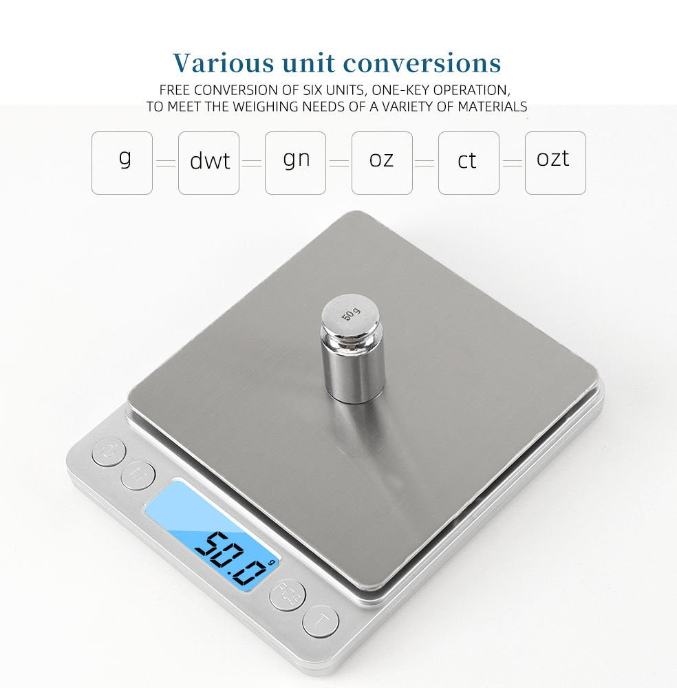 Digital Kitchen Scale - 500 0.01g/3kg 0.1g LCD แบบพกพา Mini