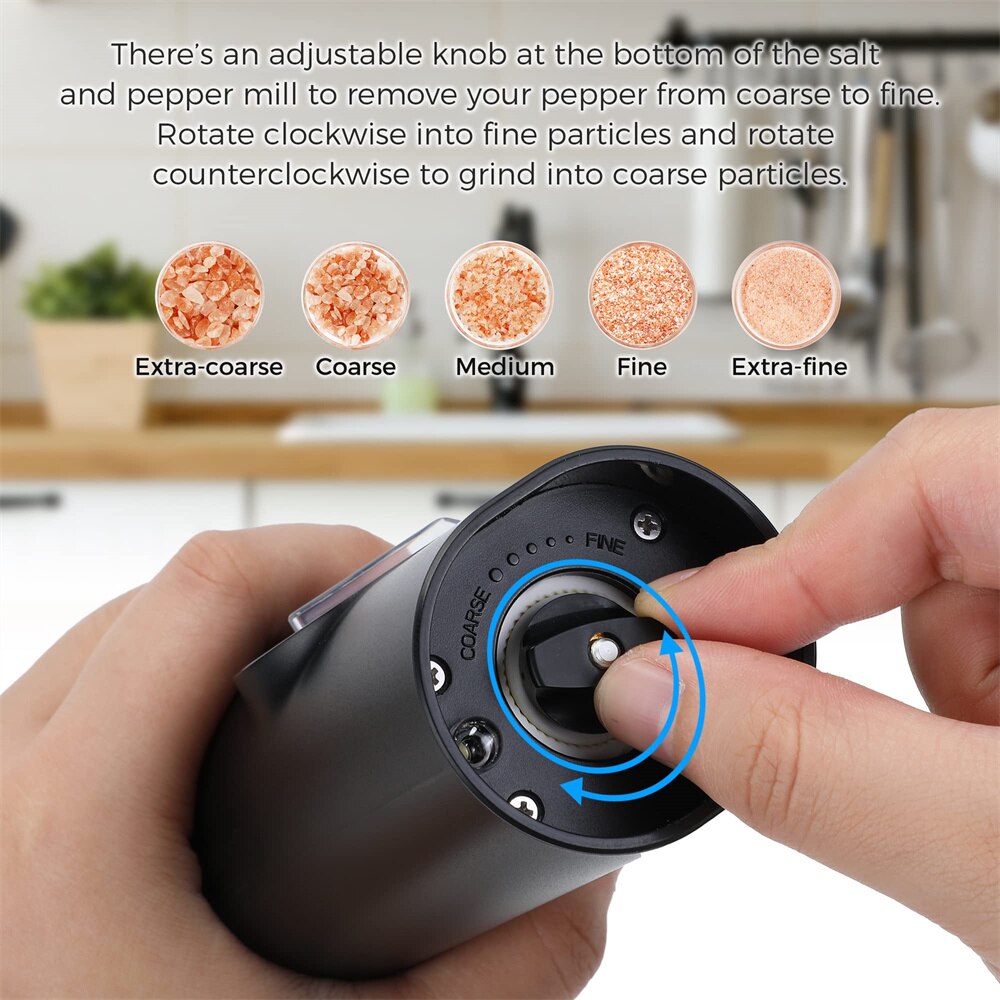 เครื่องบดเกลือและพริกไทยไฟฟ้าพ - Kitchen Gadgets Electric บทวิจารณ์และราคา