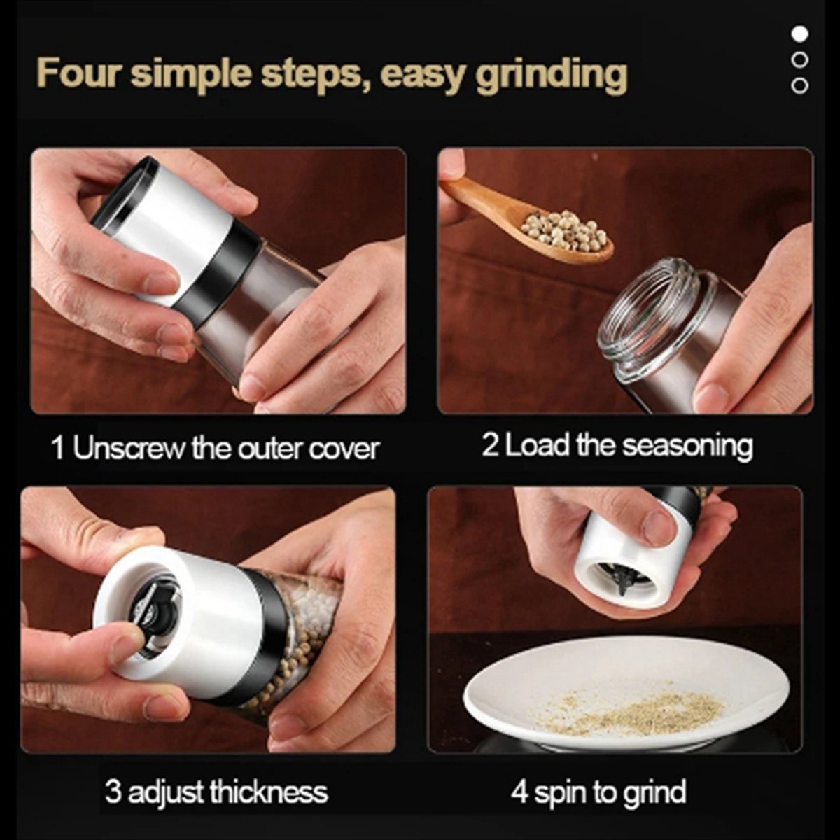 เครื่องบดเกลือพริกไทยแบบมือหมุ - Kitchen Gadgets In บทวิจารณ์และราคา