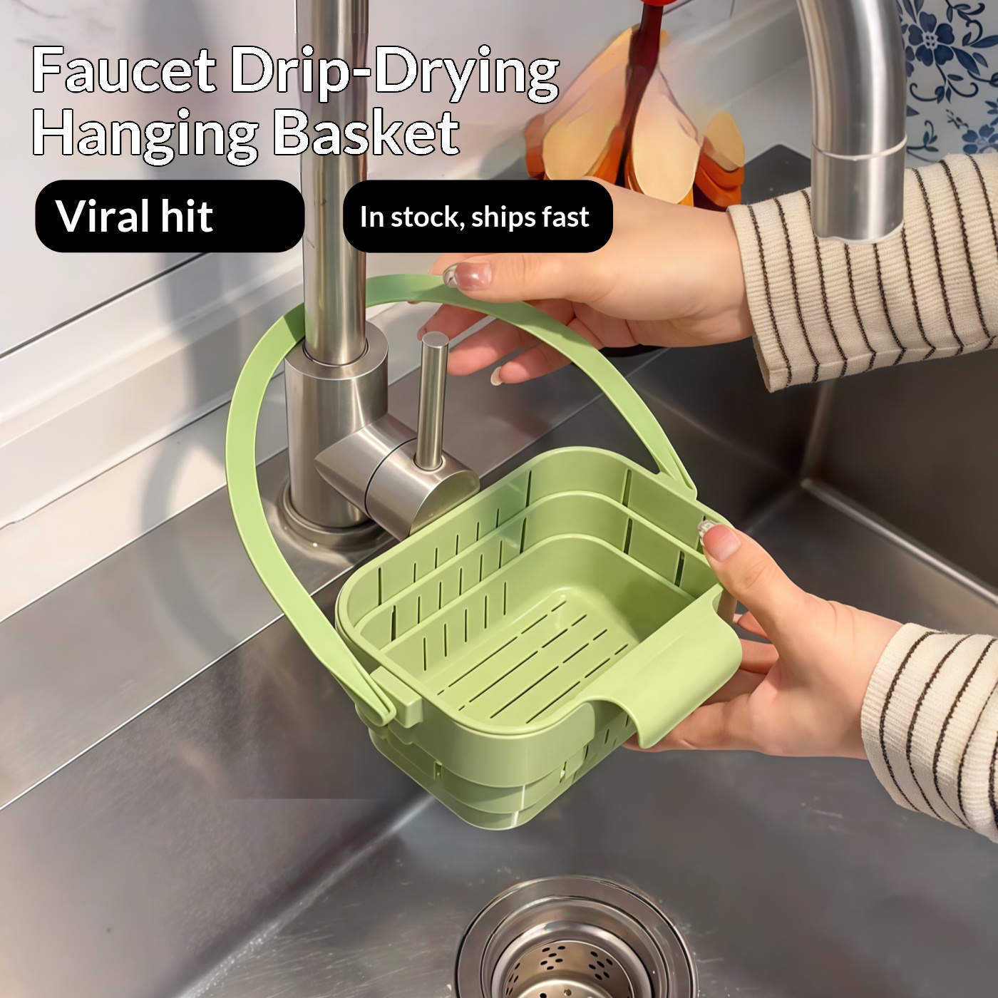 ตะกร้ากรองเศษอาหารแบบพับได้ ตะ - Kitchen Hanging Gadgets บทวิจารณ์และราคา