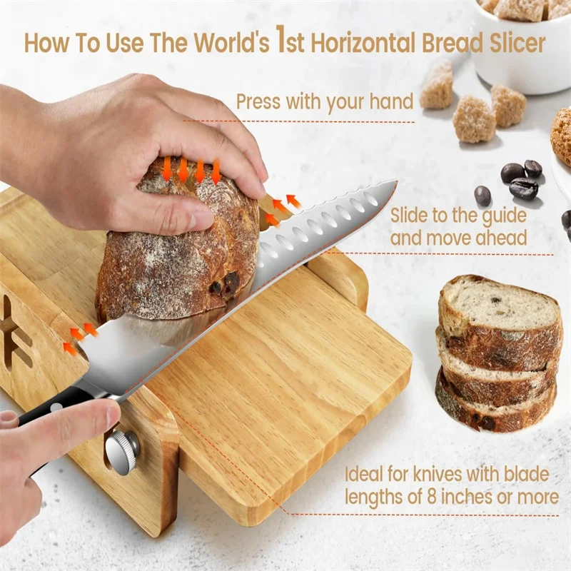 แผ่นรองตัดขนมปังแนวนอนพร้อมถาด - Kitchen Gadgets Guide บทวิจารณ์และราคา