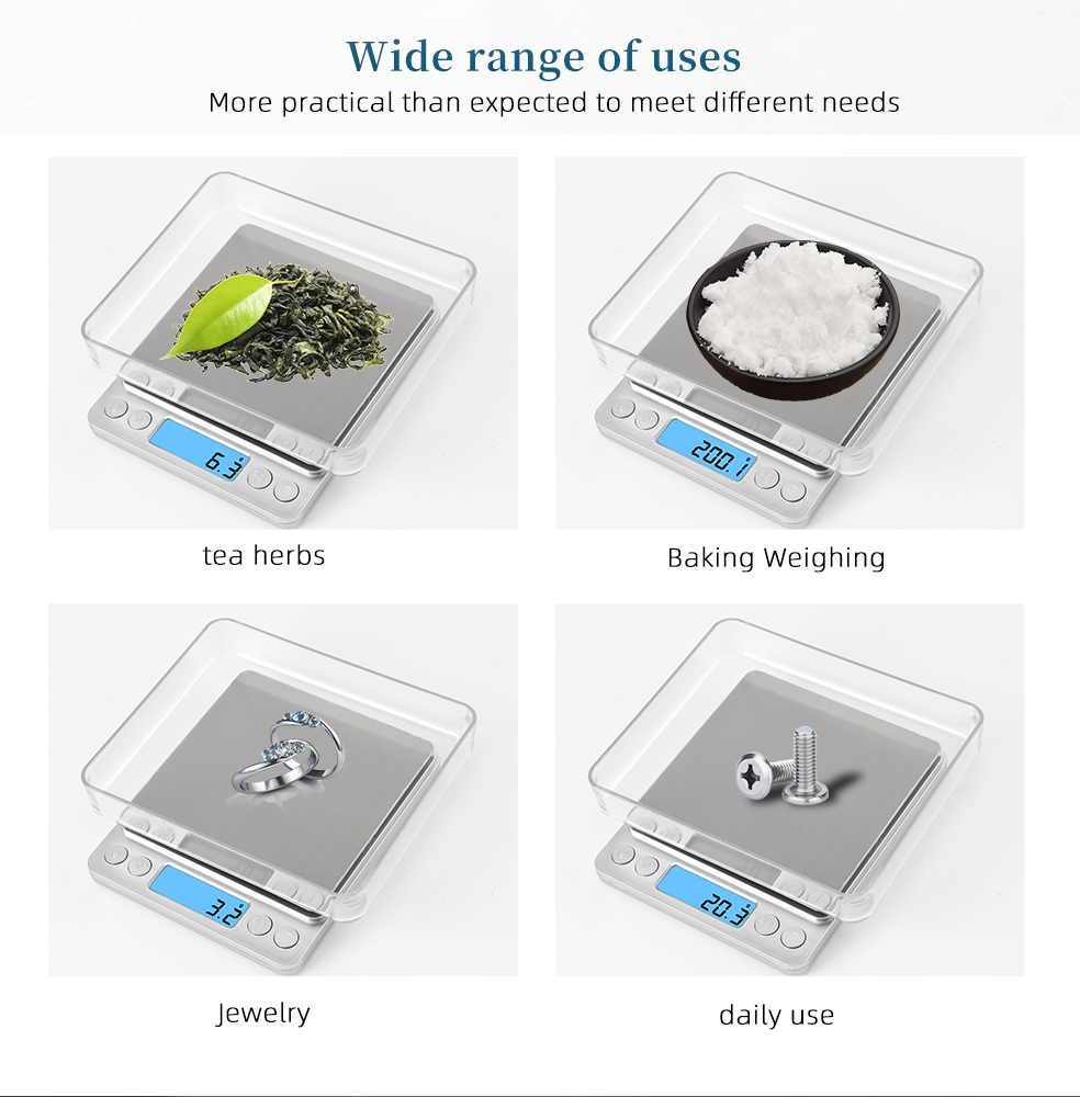 500 0.01g/3kg 0.1g LCD แบบพกพา - Digital Kitchen Scale บทวิจารณ์และราคา