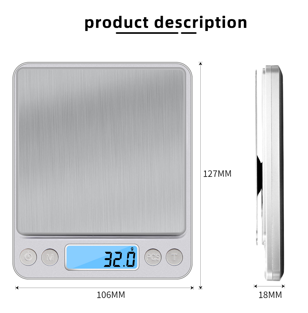 500 0.01g/3kg 0.1g LCD แบบพกพา - Digital Kitchen Scale บทวิจารณ์และราคา